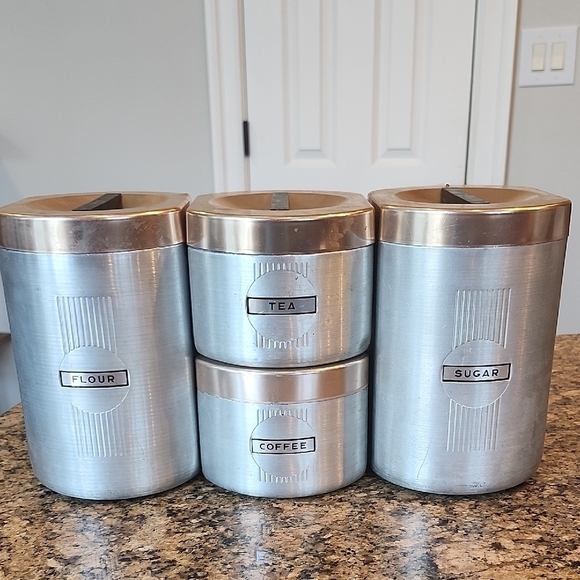 Mid‎ Centry Modern Aluminum Canisters - Picture 1 of 5